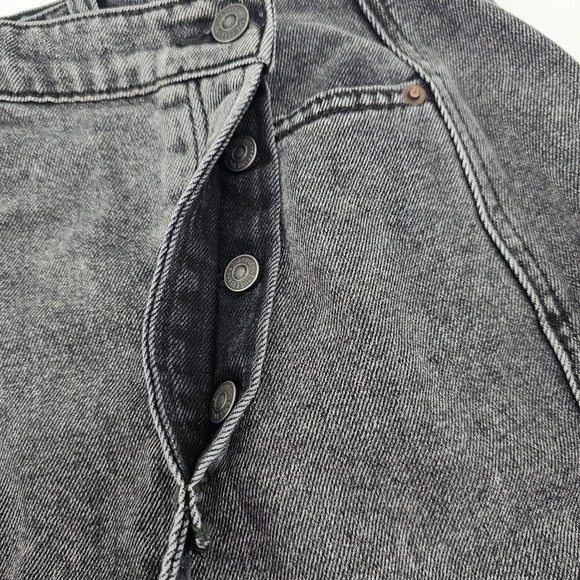 Free People We The Free The Parker Denim Mini Skirt Sulphur Black 24 OB1136315 - Picture 5 of 9